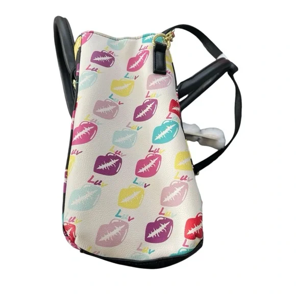 Betsey Johnson Luv Multicolor Bag Lips Kisses Crossbody Purse Cloud/Rainbow Tag - Picture 7 of 16